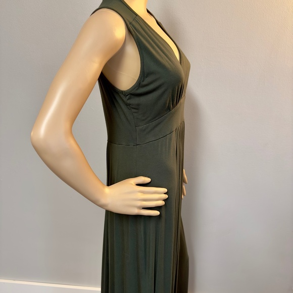 KAREN KANE Alana Olive Green Jersey Long Maxi Dress Sz Large (L) - Picture 5 of 12
